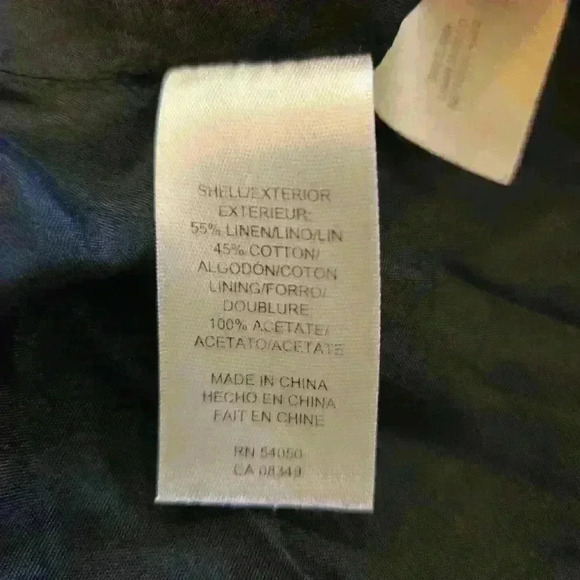 Anne Klein Womens Linen Cotton Blend Jacket Navy Size 8 - Picture 11 of 14